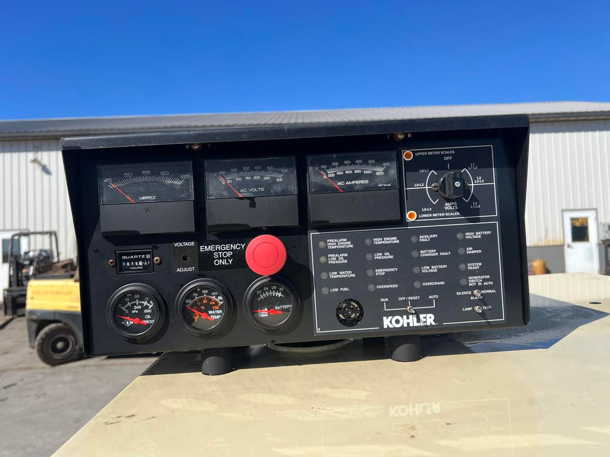 250 kW Kohler Generator, with Base Fuel Tank, 9.0 Liter John Deere Engine, Year – 2009, 15 Hours, US EPA Tier 3, Pre Emission Engine
