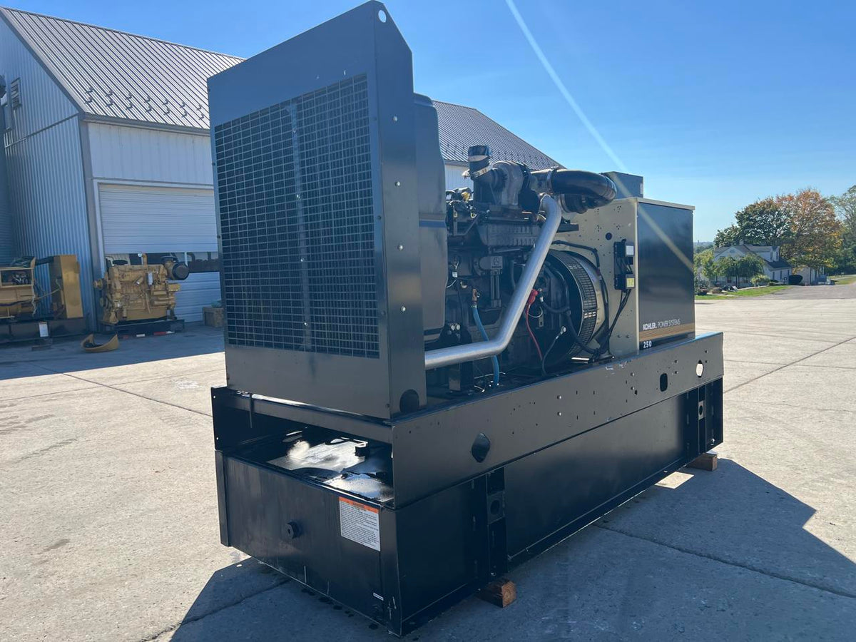 250 kW Kohler Generator, with Base Fuel Tank, 9.0 Liter John Deere Engine, Year – 2009, 15 Hours, US EPA Tier 3, Pre Emission Engine