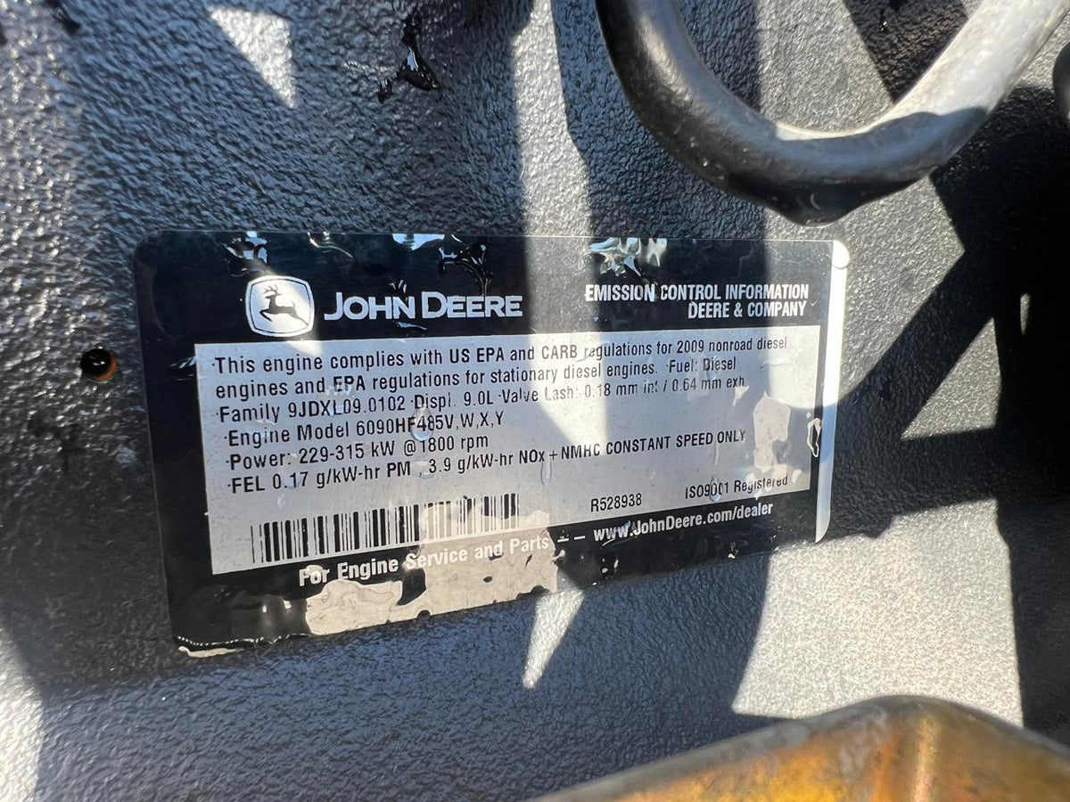 250 kW Kohler Generator, with Base Fuel Tank, 9.0 Liter John Deere Engine, Year – 2009, 15 Hours, US EPA Tier 3, Pre Emission Engine