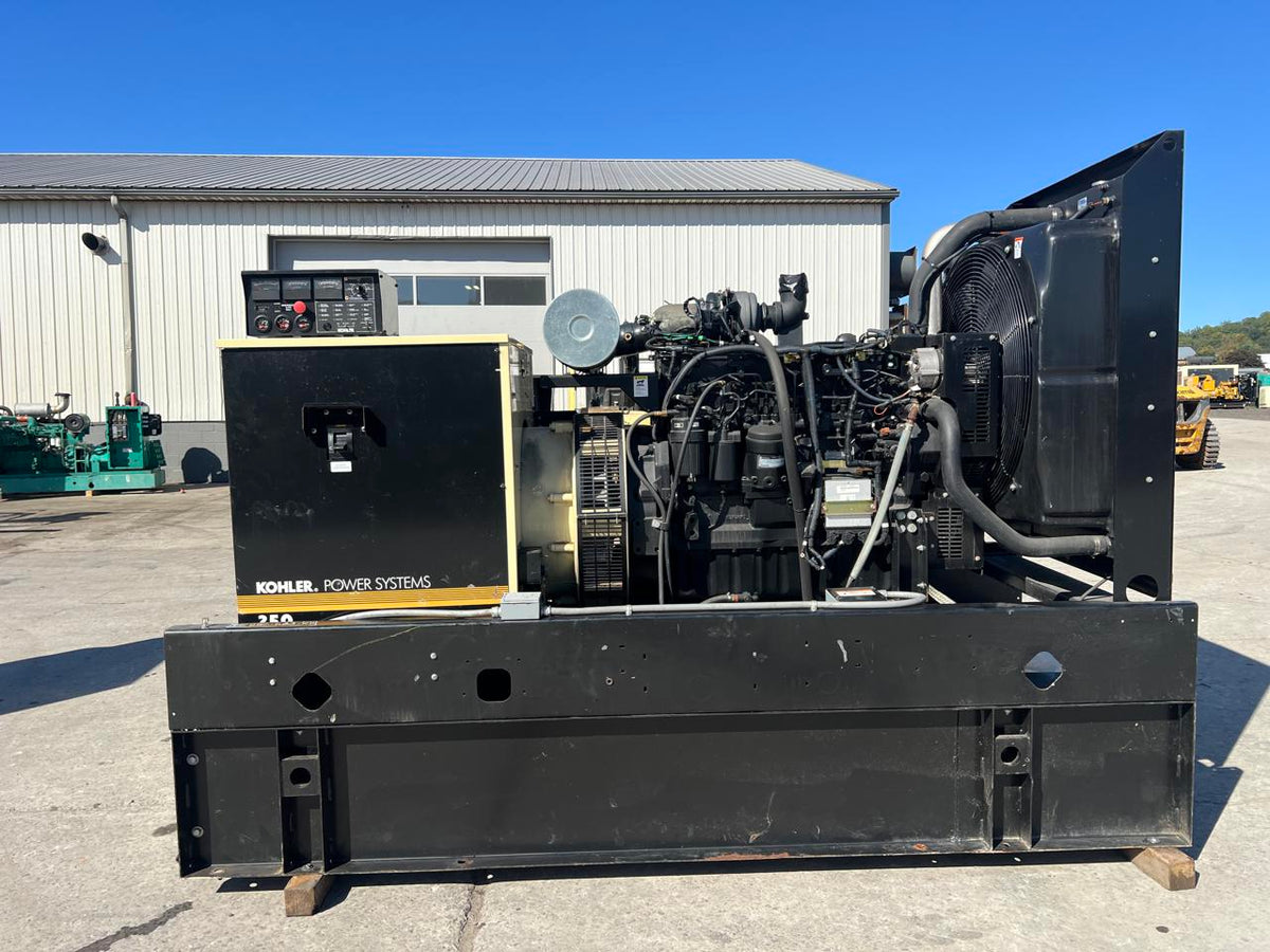 250 kW Kohler, with Base Fuel Tank, 9.0 Liter John Deere Engine, Open Skid, Year – 2009, 4 Hours, US EPA Tier 3 Pre Emission Engine