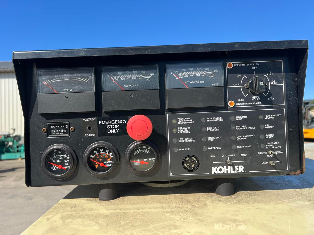 250 kW Kohler, with Base Fuel Tank, 9.0 Liter John Deere Engine, Open Skid, Year – 2009, 4 Hours, US EPA Tier 3 Pre Emission Engine