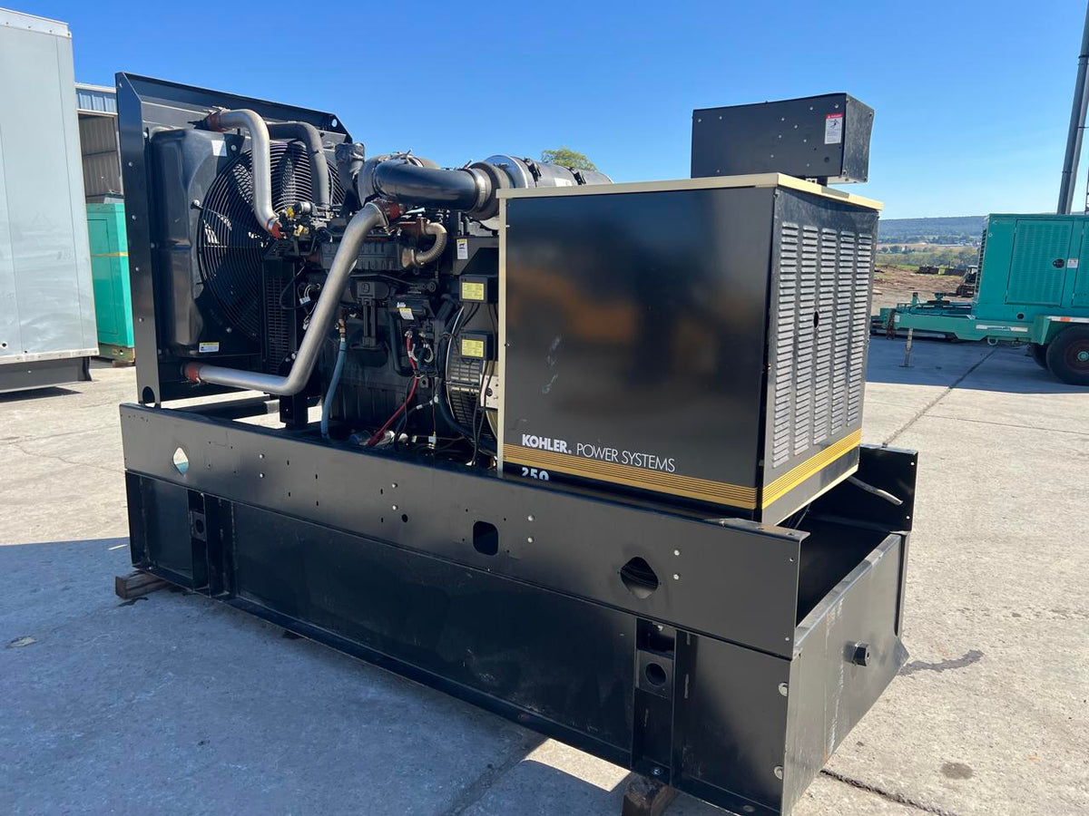 250 kW Kohler, with Base Fuel Tank, 9.0 Liter John Deere Engine, Open Skid, Year – 2009, 4 Hours, US EPA Tier 3 Pre Emission Engine