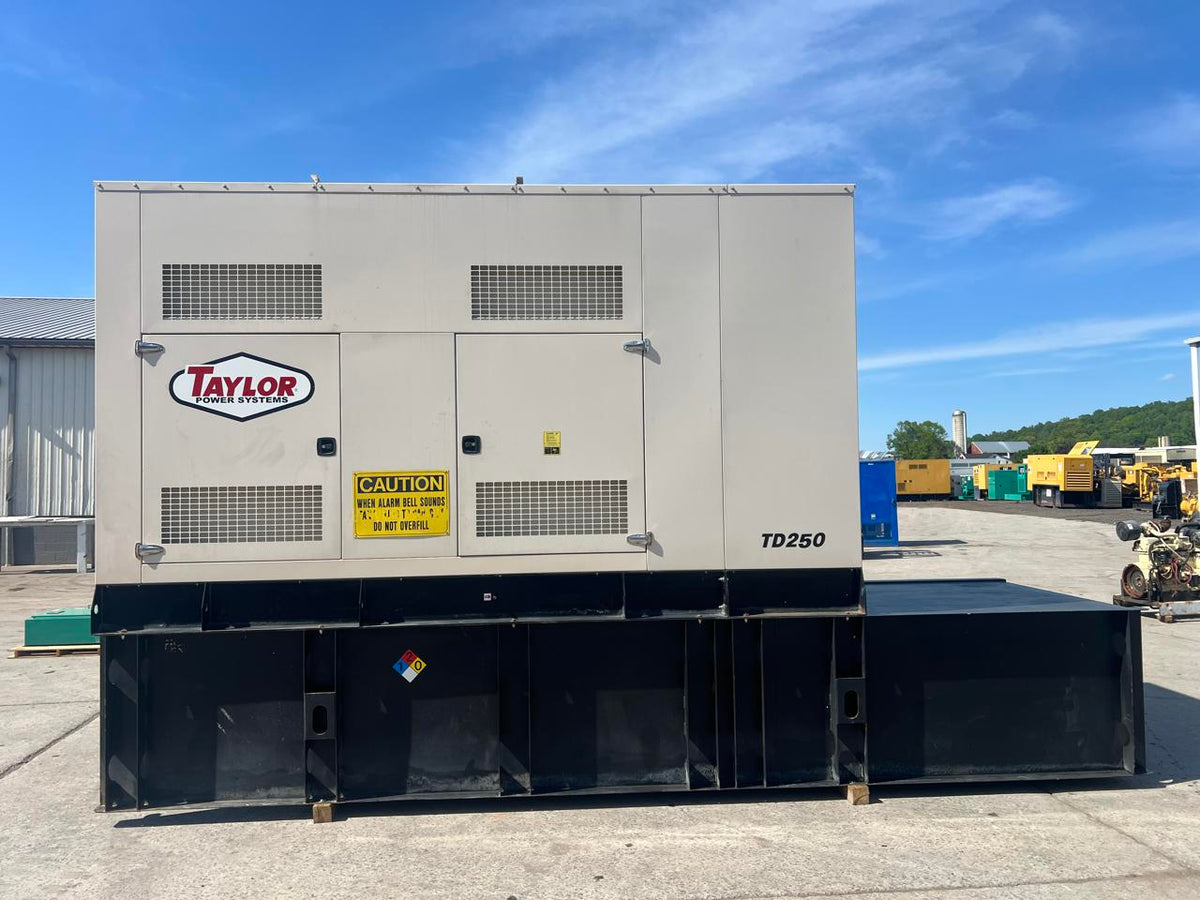 250 kW Taylor Generator, with Sound Attenuated Enclosure and Base Fuel Tank 6.6 CAT/Perkins Engine, Year – 2016, 361 Hours
