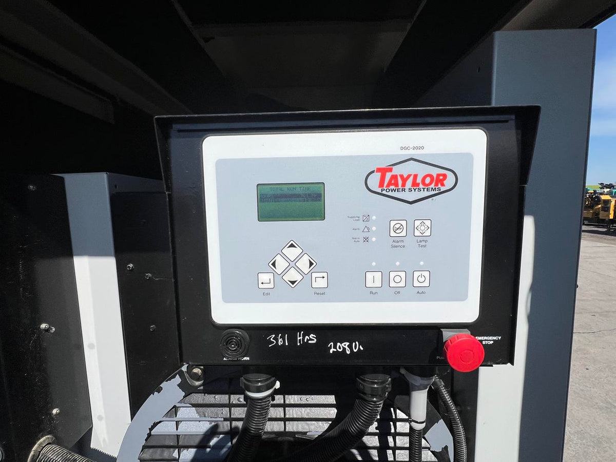 250 kW Taylor Generator, with Sound Attenuated Enclosure and Base Fuel Tank 6.6 CAT/Perkins Engine, Year – 2016, 361 Hours