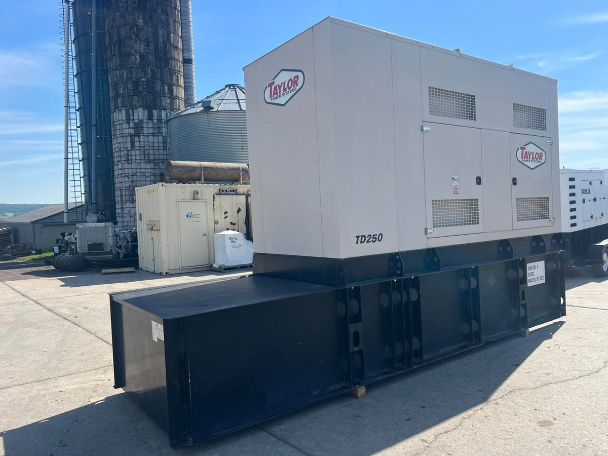 250 kW Taylor Generator, with Sound Attenuated Enclosure and Base Fuel Tank 6.6 CAT/Perkins Engine, Year – 2016, 361 Hours