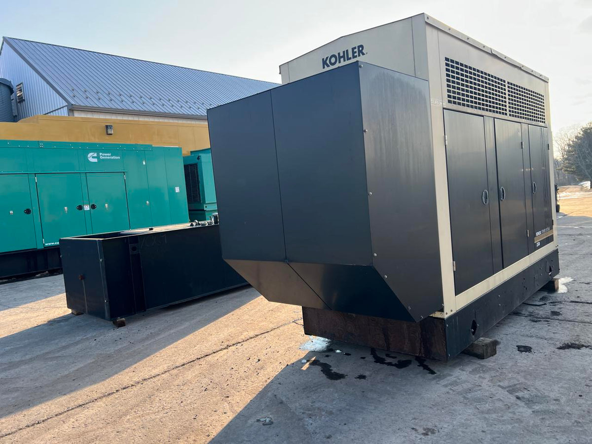 255 kW Kohler Generator, with Sound Attenuated Enclosure and Base Fuel Tank, 9.0 Liter John Deere Engine, Year – 2010, 223 Hours, US EPA Tier 3 Pre Emission Flex Engine