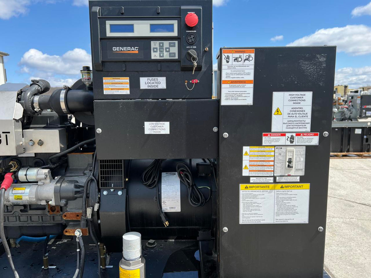 30 kW Generac Generator Set, Year 2015, 154 Hours, Base Fuel Tank, US EPA Tier 3