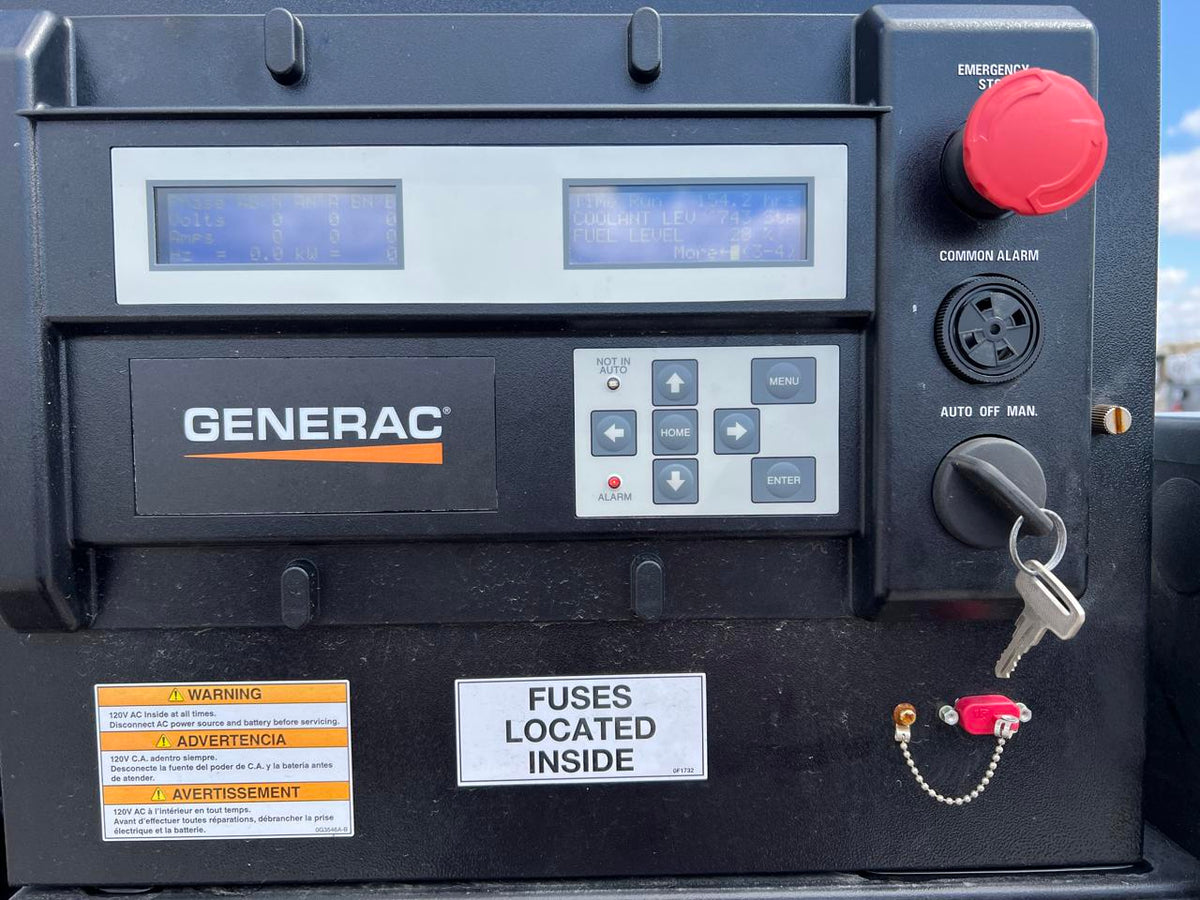 30 kW Generac Generator Set, Year 2015, 154 Hours, Base Fuel Tank, US EPA Tier 3