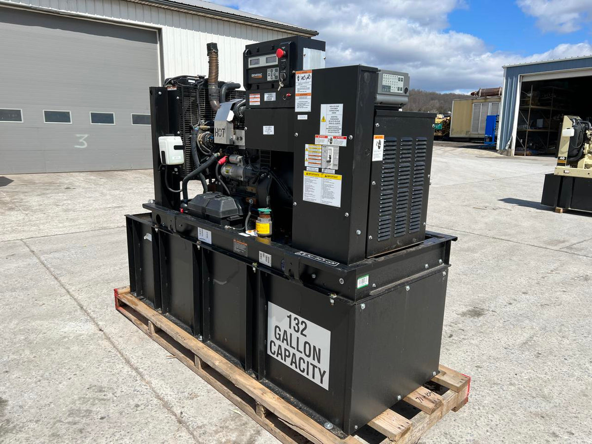 30 kW Generac Generator Set, Year 2014, 195 Hours, Base Fuel Tank, US EPA Tier 3