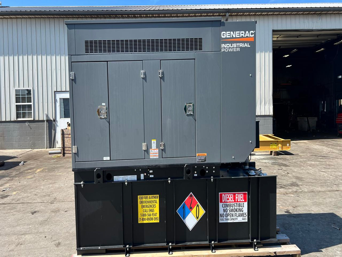 30 kW Generac New Surplus Generator, with Sound Attenuated Enclosure and Base Fuel Tank, 404 Perkins Engine, Year – 2022