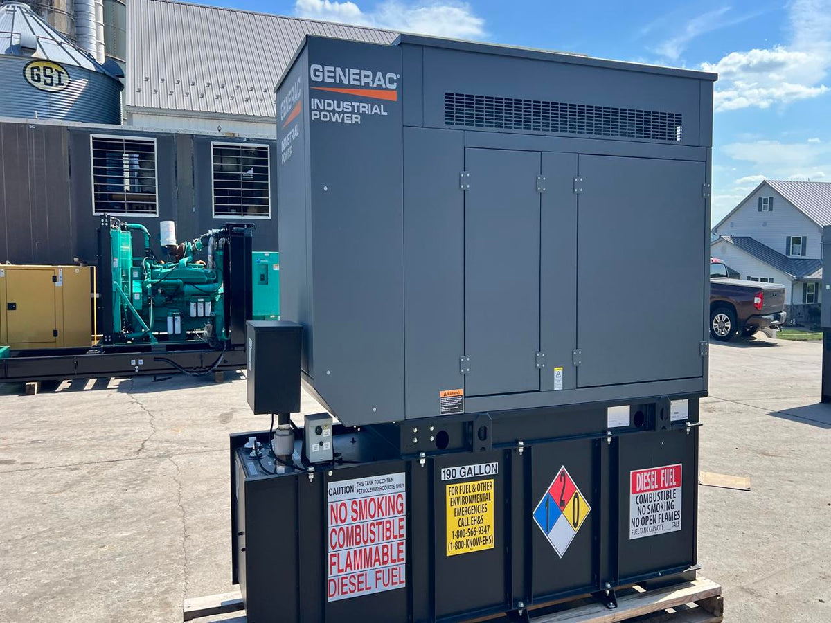 30 kW Generac New Surplus Generator, with Sound Attenuated Enclosure and Base Fuel Tank, 404 Perkins Engine, Year – 2022