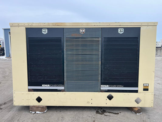 300 kW Kohler Generator, with Enclosure, 12.7 Liter 60 Series Detroit Diesel Engine, Year – 1999, 1131 Hours