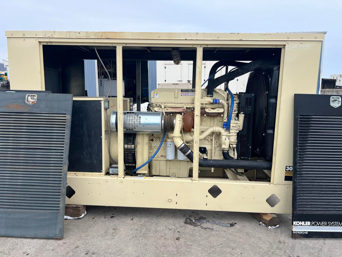 300 kW Kohler Generator, with Enclosure, 12.7 Liter 60 Series Detroit Diesel Engine, Year – 1999, 1131 Hours
