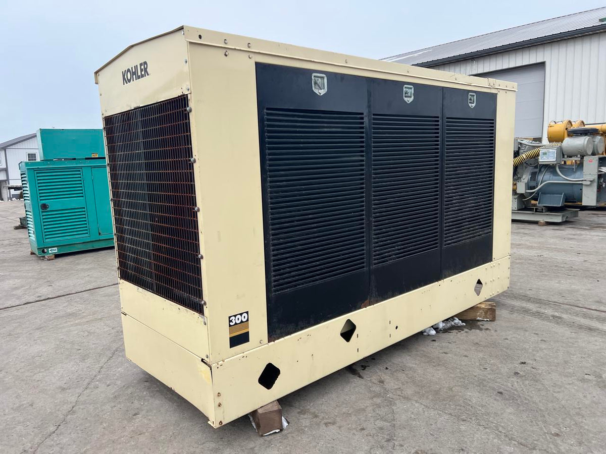 300 kW Kohler Generator, with Enclosure, 12.7 Liter 60 Series Detroit Diesel Engine, Year – 1999, 1131 Hours