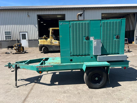35 kW Cummins/Onan Portable GenSet with Enclosure and Base Fuel Tank, 3.3 Liter Cummins Engine, Year – 2002, 451 Hours