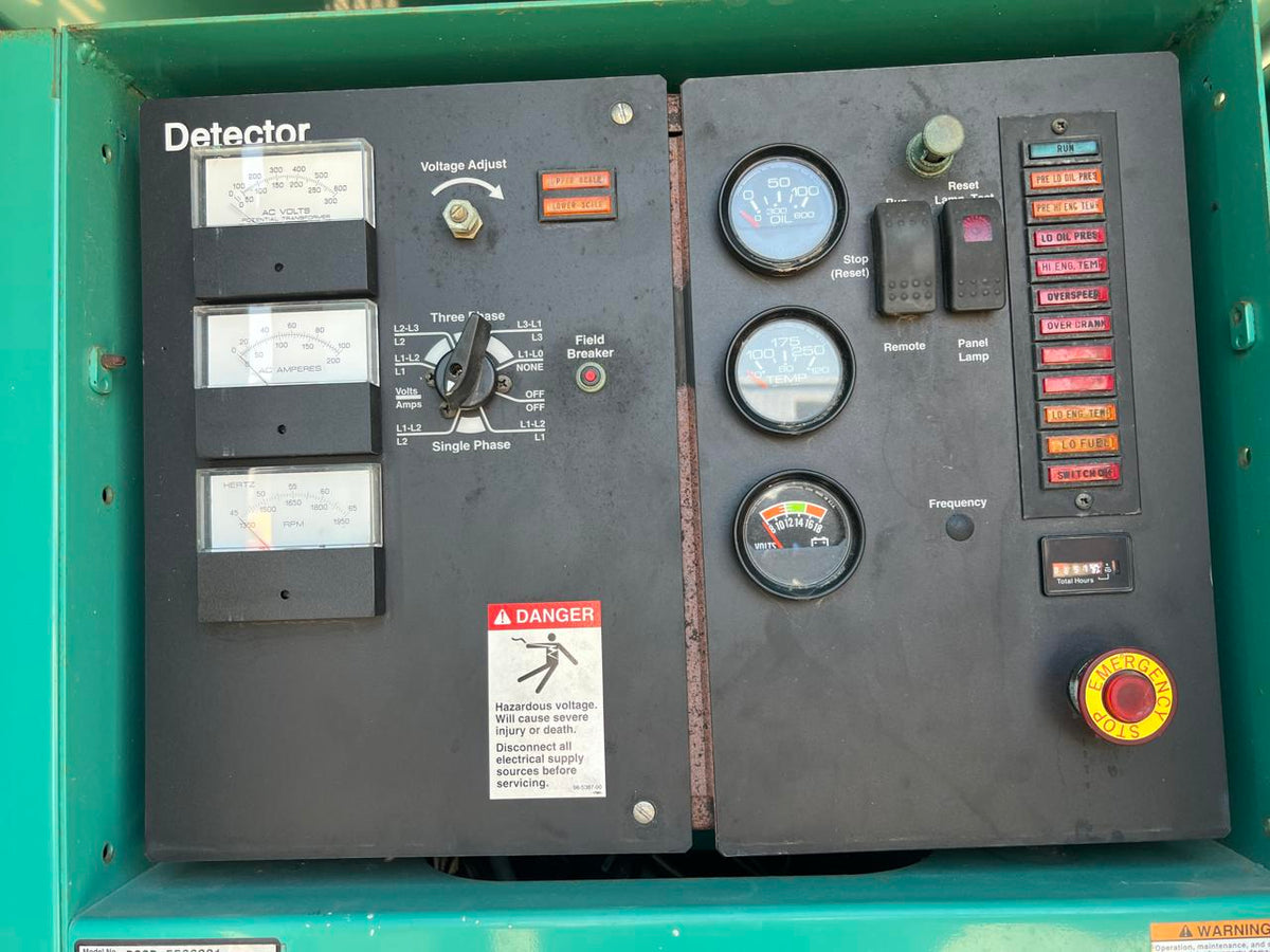 35 kW Cummins/Onan Portable GenSet with Enclosure and Base Fuel Tank, 3.3 Liter Cummins Engine, Year – 2002, 451 Hours