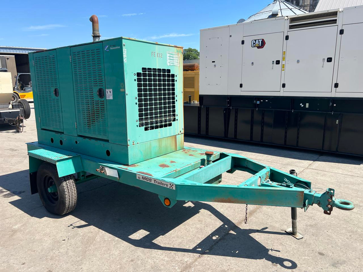 35 kW Cummins/Onan Portable GenSet with Enclosure and Base Fuel Tank, 3.3 Liter Cummins Engine, Year – 2002, 451 Hours
