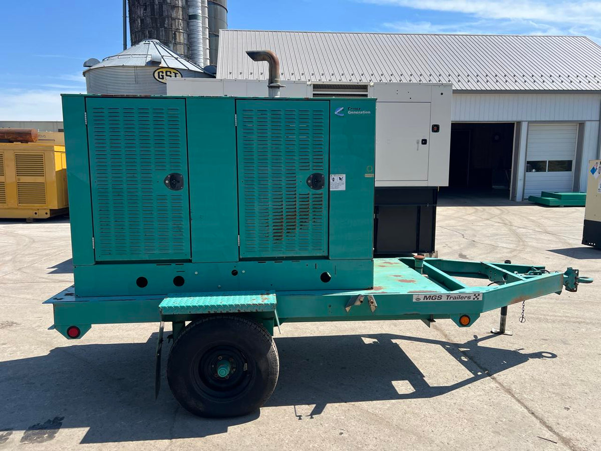 35 kW Cummins/Onan Portable GenSet with Enclosure and Base Fuel Tank, 3.3 Liter Cummins Engine, Year – 2002, 451 Hours