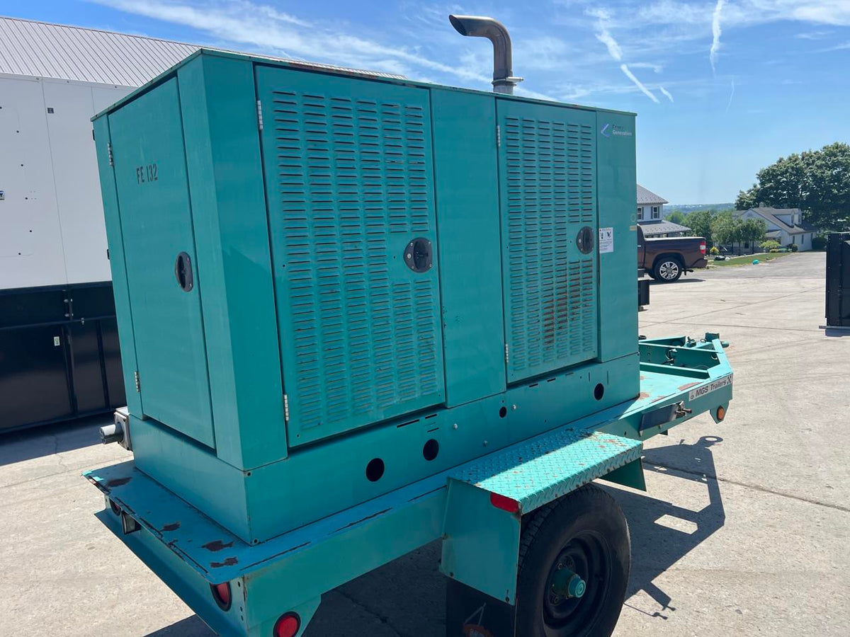 35 kW Cummins/Onan Portable GenSet with Enclosure and Base Fuel Tank, 3.3 Liter Cummins Engine, Year – 2002, 451 Hours