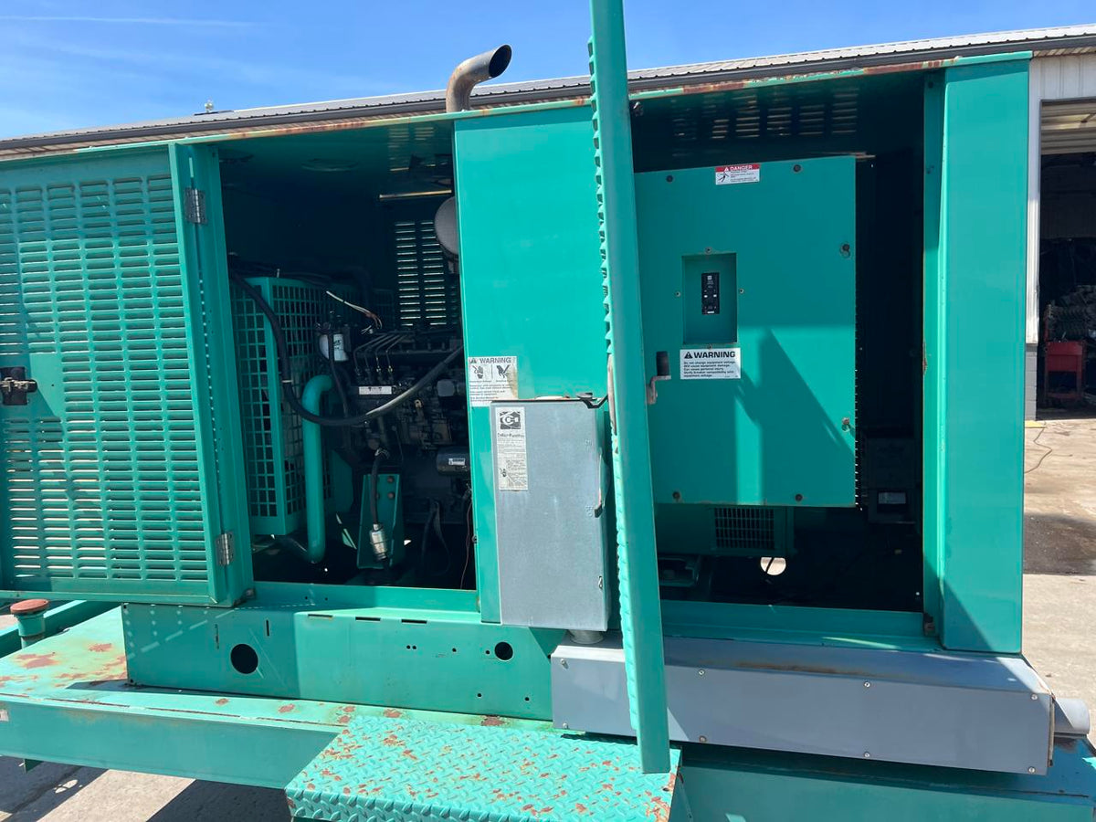 35 kW Cummins/Onan Portable GenSet with Enclosure and Base Fuel Tank, 3.3 Liter Cummins Engine, Year – 2002, 451 Hours