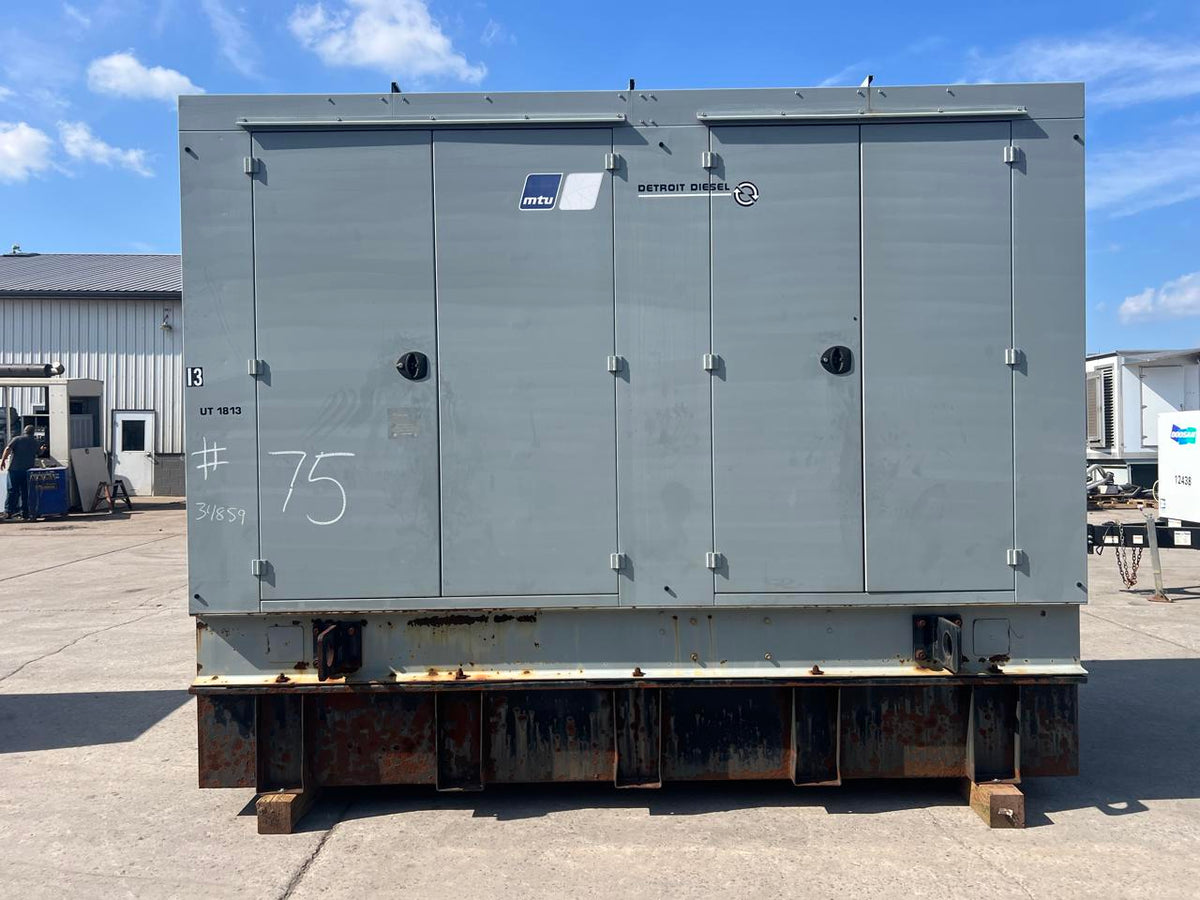 350 kW MTU Generator, 14 Liter Series 60 Detroit Diesel Engine, with Enclosure and Base Fuel Tank, Year – 2008, 706 Hours, US EPA Tier 3