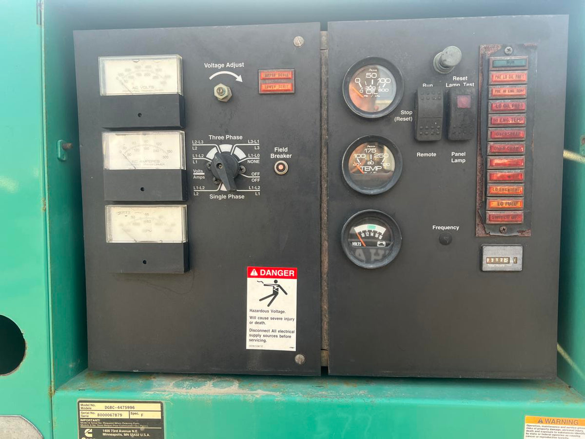 40 kW Cummins/Onan Gen Set, 3.9 Liter Cummins Engine, Open Skid, Year – 2000, 312 Hours