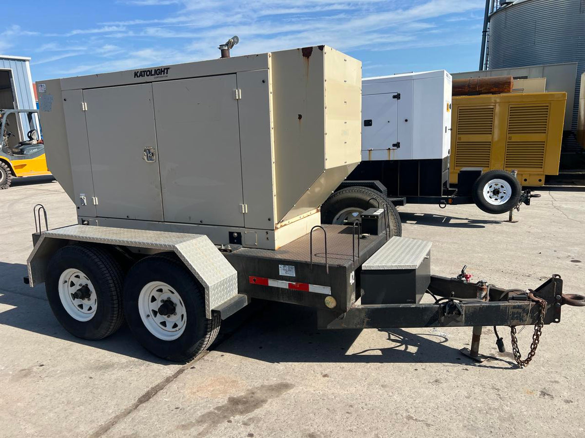40 kW Katolight Portable Generator, 3.0 Liter John Deere Engine, Year – 2005, 264 Hours, Sound Attenuated Enclosure and Base Fuel Tank