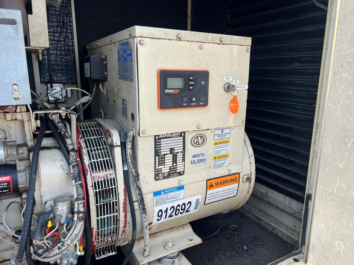 40 kW Katolight Portable Generator, 3.0 Liter John Deere Engine, Year – 2005, 264 Hours, Sound Attenuated Enclosure and Base Fuel Tank