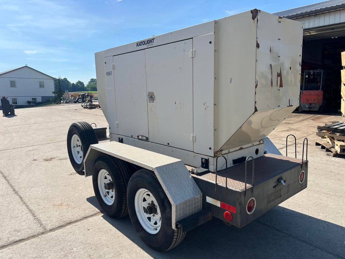 40 kW Katolight Portable Generator, 3.0 Liter John Deere Engine, Year – 2005, 264 Hours, Sound Attenuated Enclosure and Base Fuel Tank