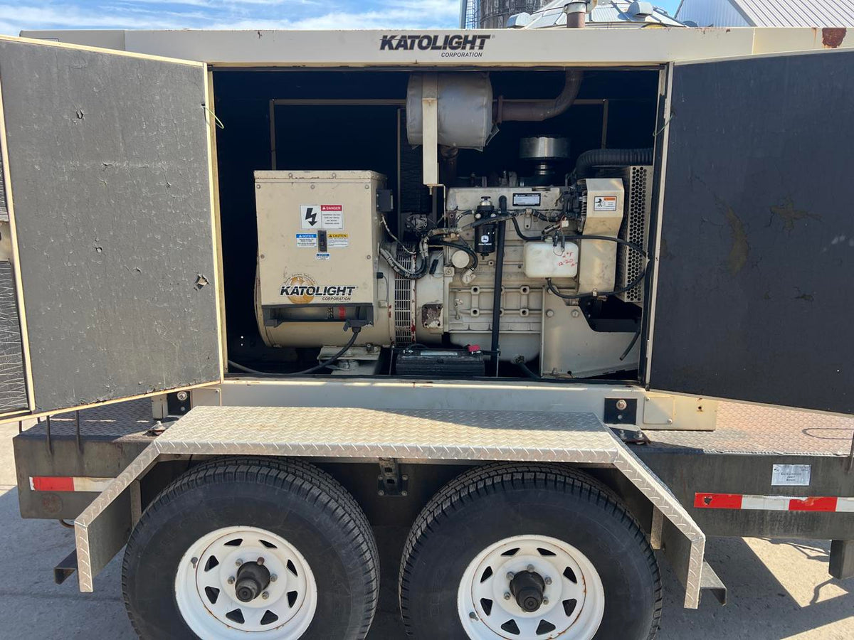 40 kW Katolight Portable Generator, 3.0 Liter John Deere Engine, Year – 2005, 264 Hours, Sound Attenuated Enclosure and Base Fuel Tank