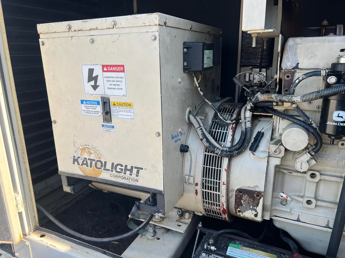 40 kW Katolight Portable Generator, 3.0 Liter John Deere Engine, Year – 2005, 264 Hours, Sound Attenuated Enclosure and Base Fuel Tank