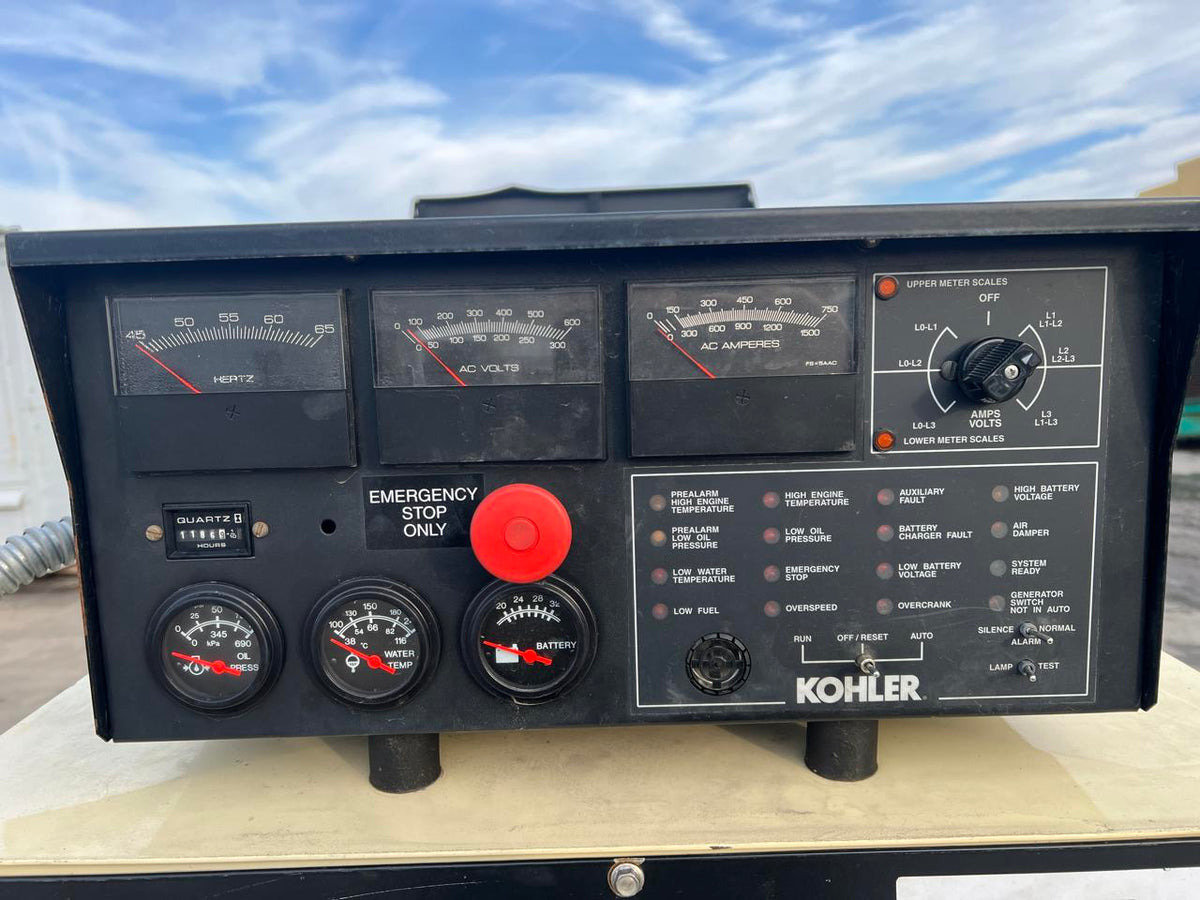 400 kW Kohler Generator, 14 Liter Series 60 Detroit Diesel Engine, Year 2000, 1186 Hours