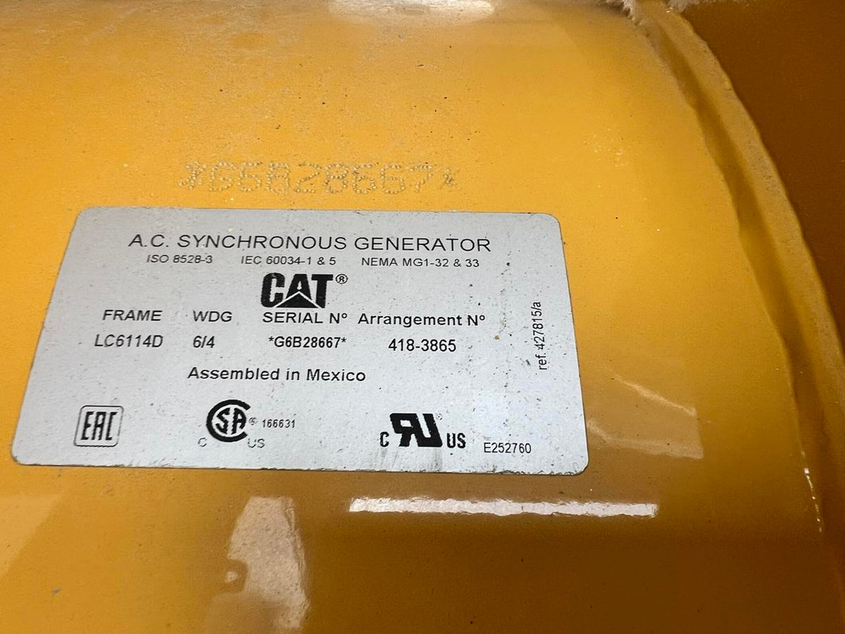 400 kW New Surplus CAT Gen Set, with Sound Attenuated Enclosure and Base Fuel Tank, C13 CAT Engine, Year – 2023