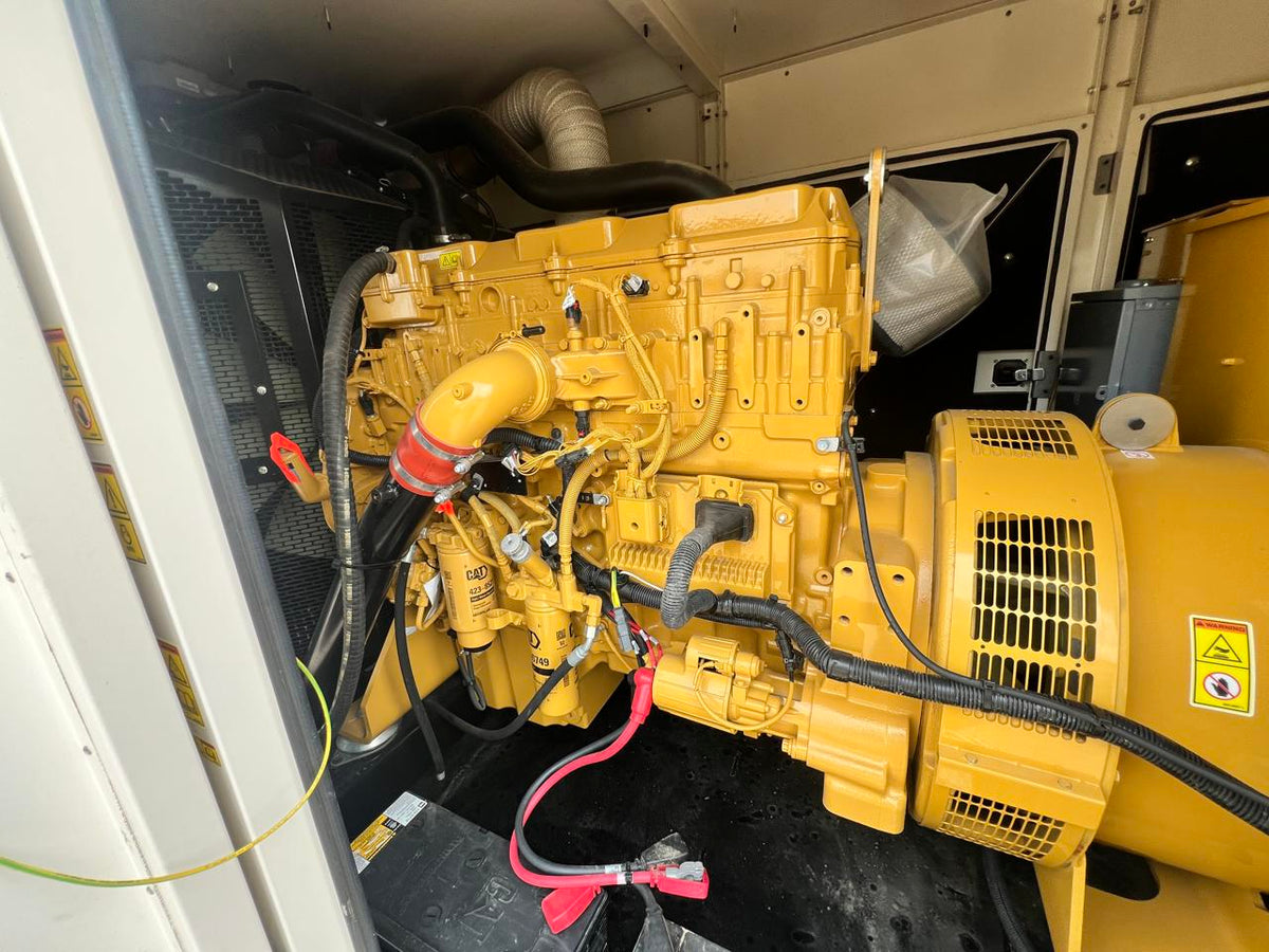400 kW New Surplus CAT Gen Set, with Sound Attenuated Enclosure and Base Fuel Tank, C13 CAT Engine, Year – 2023