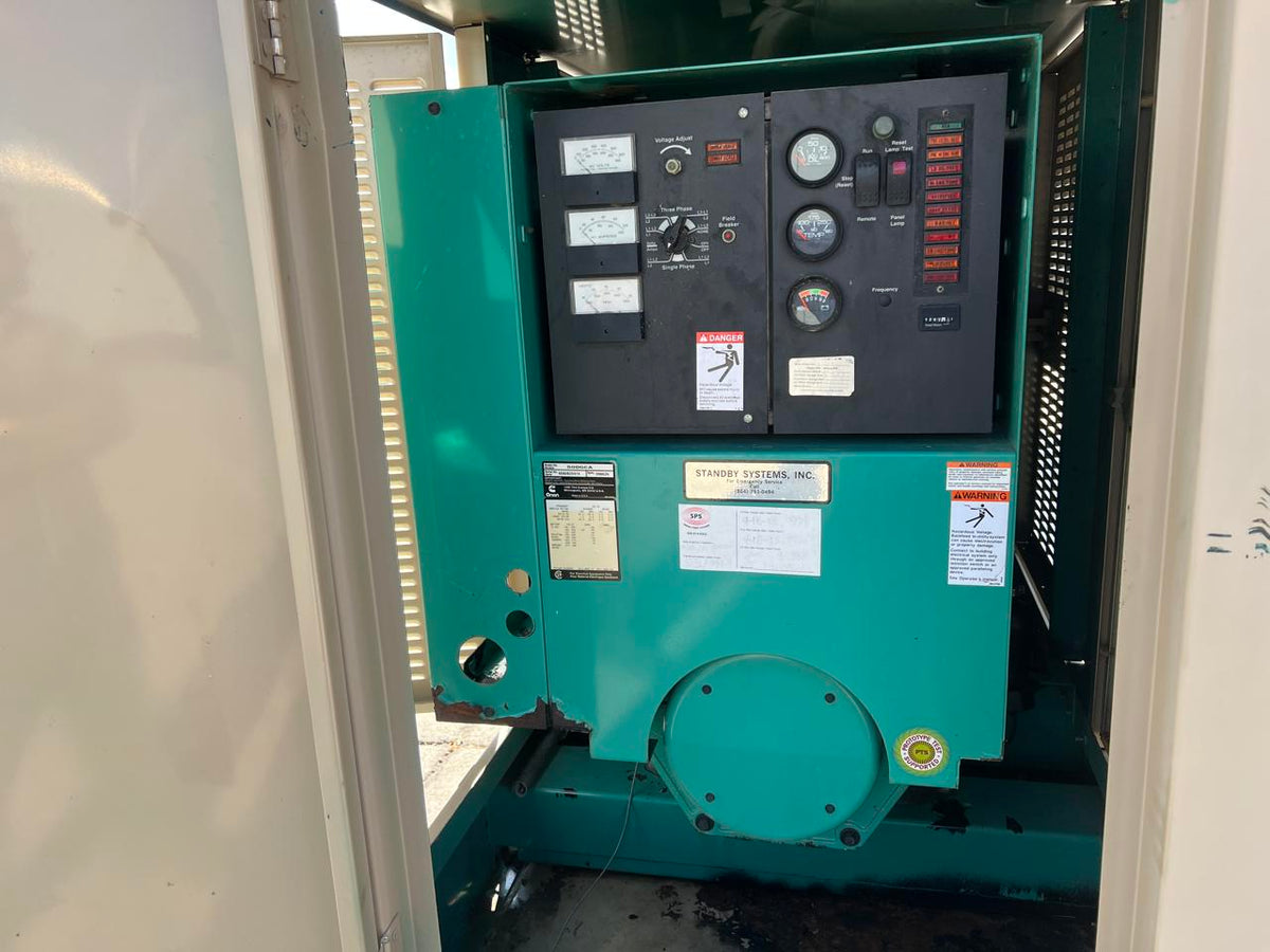 50 kW Cummins/Onan Generator, with Enclosure and Base Tank 3.9 Cummins Engine, Enclosed, Year – 1998, 1247 Hours