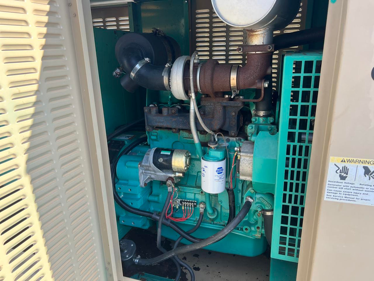 50 kW Cummins/Onan Generator, with Enclosure and Base Tank 3.9 Cummins Engine, Enclosed, Year – 1998, 1247 Hours