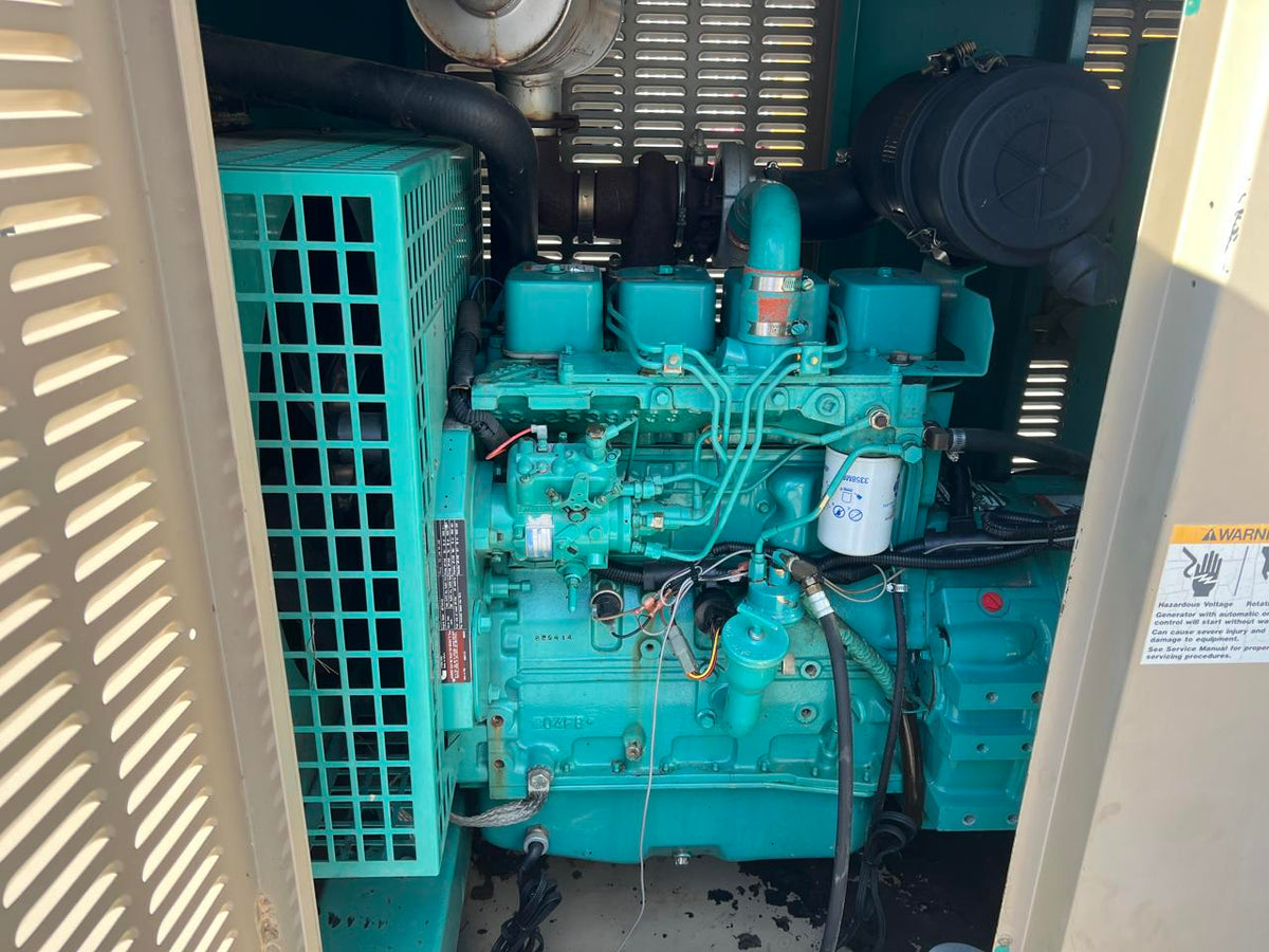 50 kW Cummins/Onan Generator, with Enclosure and Base Tank 3.9 Cummins Engine, Enclosed, Year – 1998, 1247 Hours