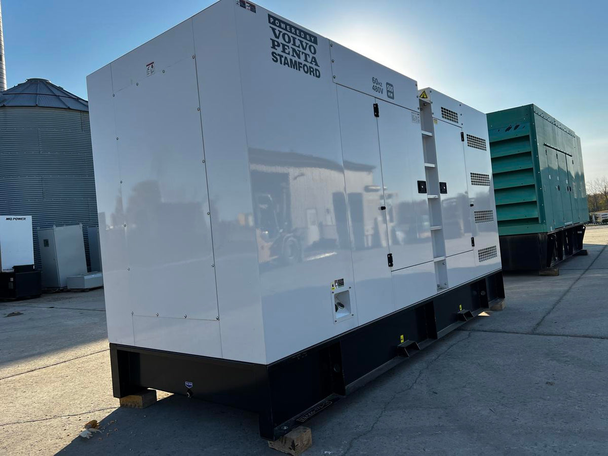 500 kW Unused Surplus Stamford, Volvo Penta Genset, Enclosed, Sound Attenuated with Base Fuel Tank, Year – 2022, US EPA Tier 2 Pre Emission Engine