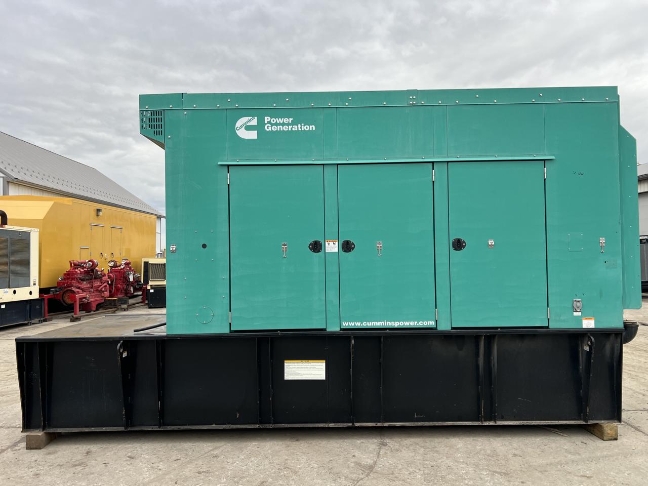 500 kW Cummins/Onan Gen Set, with Enclosure and Base Fuel Tank, Year – 2010, 504 Hours, US EPA Tier 2 Flex Engine Transmission