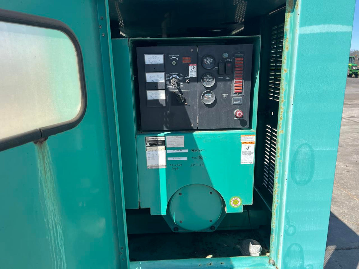 60 kW Cummins/Onan GenSet with Enclosure and Base Fuel Tank 3.9 Liter Cummins Engine, Year – 2000, 466 Hours
