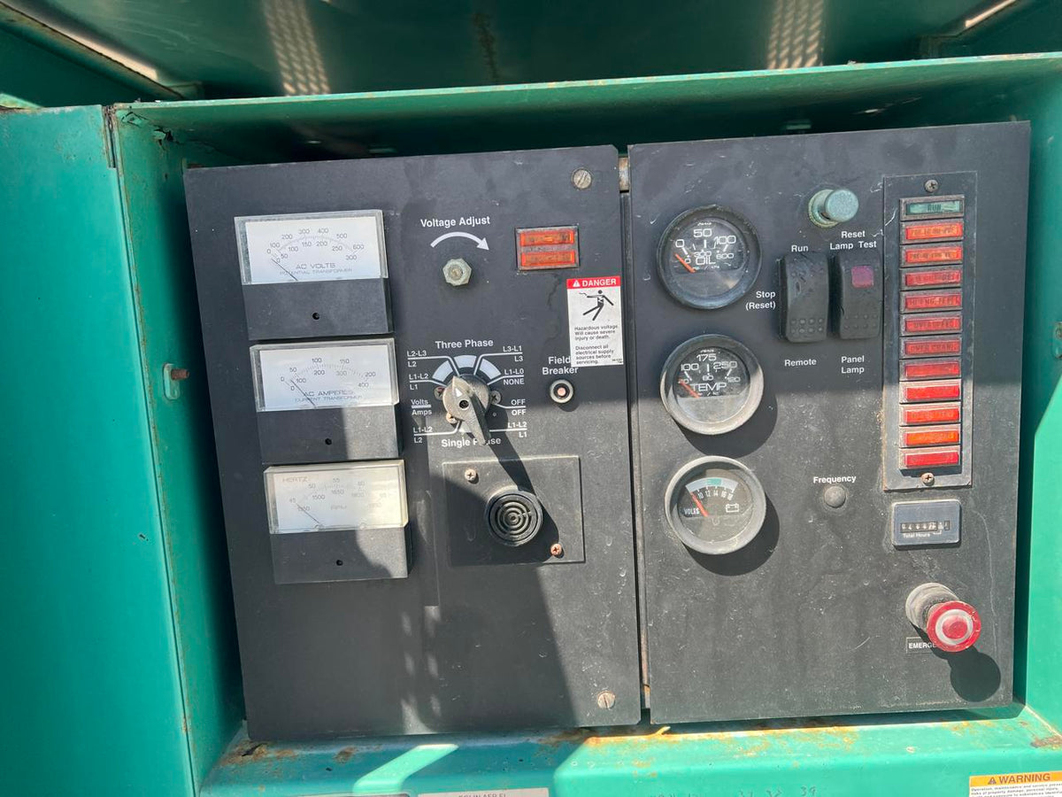 60 kW Cummins/Onan GenSet with Enclosure and Base Fuel Tank 3.9 Liter Cummins Engine, Year – 2000, 466 Hours