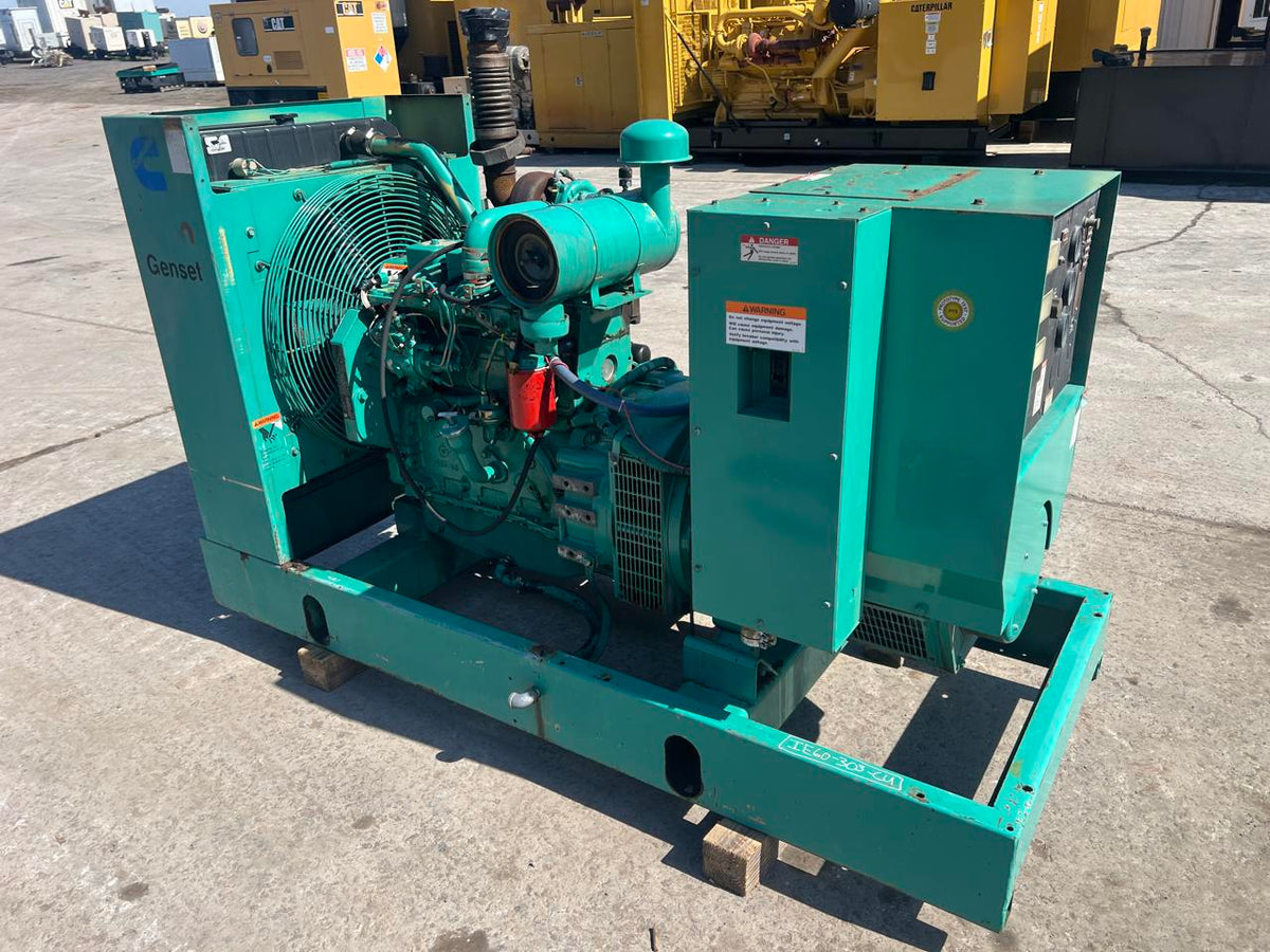 60 kW Cummins/Onan Genset, 4BT3.9 Liter Cummins Engine, Open Skid, Year – 1993, 5093 Hours
