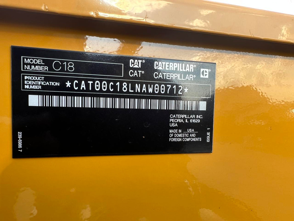 600 kW C18 CAT Gen Set, Open Skid, Year – 2016, 167 Hours, US EPA Tier 2 Pre Emission Engine