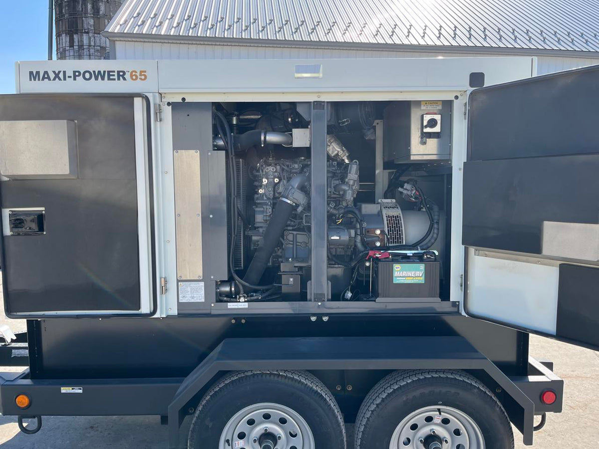 63 KVA Maxipower Trailer Mounted Generator Set, Sound Attenuated, Selectable, Rental Grade T4 Final