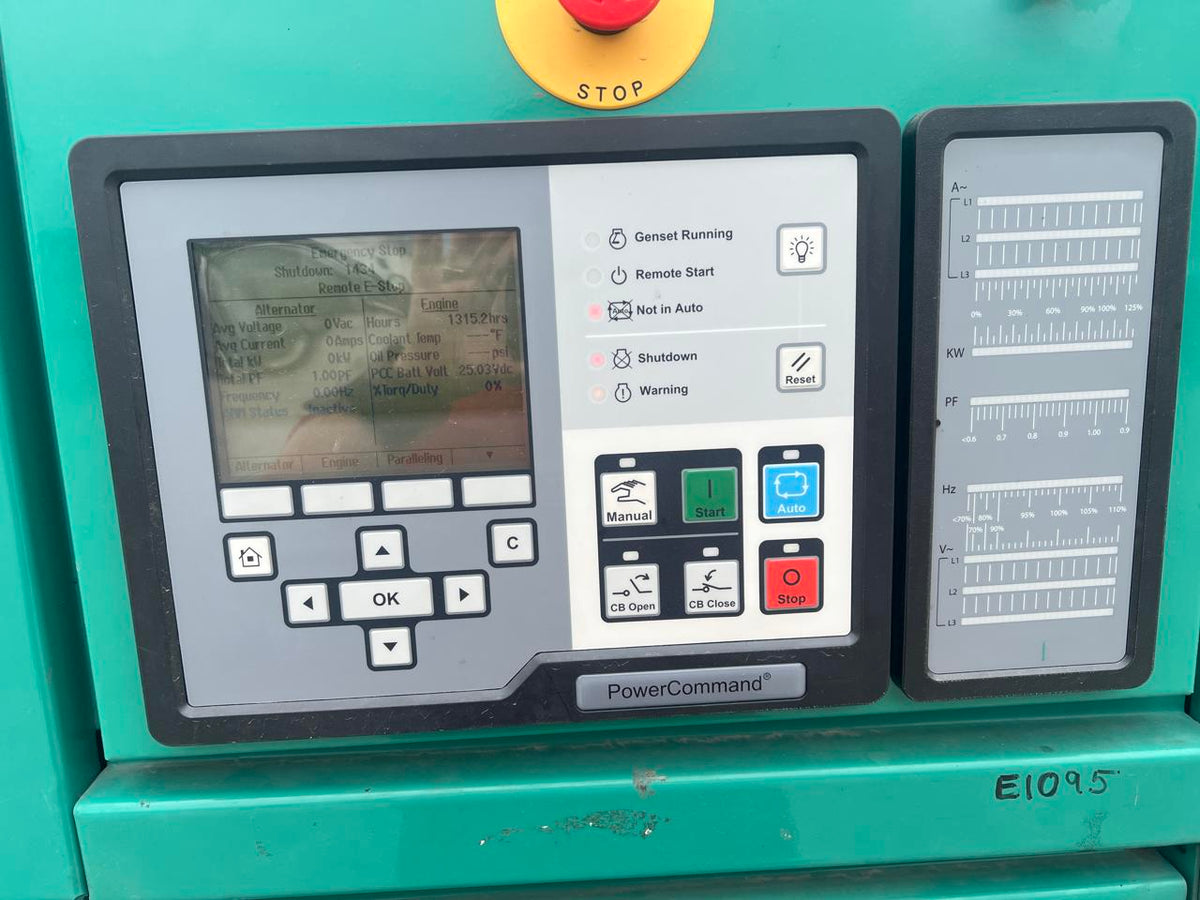 750 kW Cummins/Onan GenSet, KTA38 Liter Engine, Year – 1995, 1315 Hours