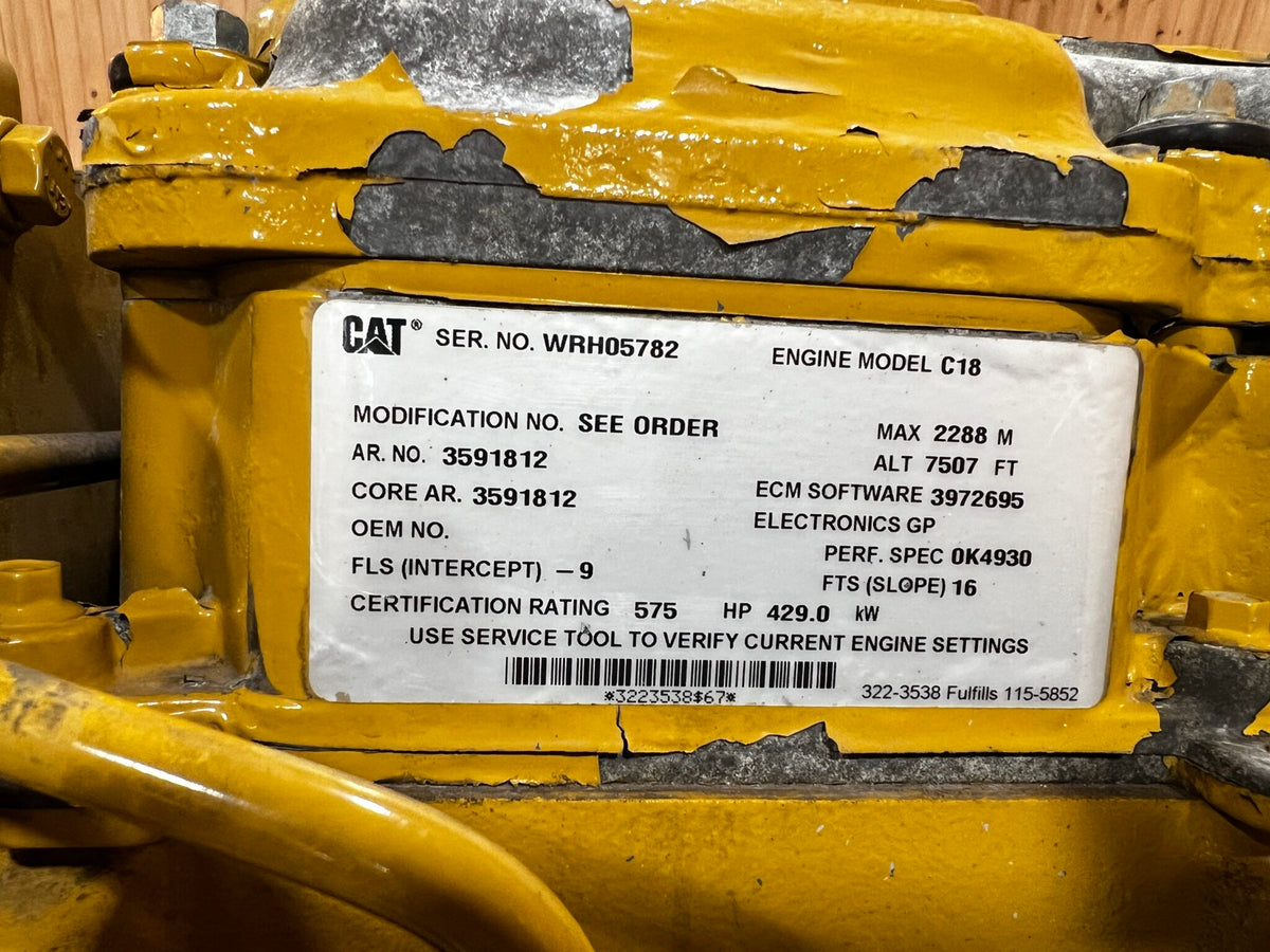 C18 CAT Industrial Engine 630 HP Engine Year 2014 DSLP1292