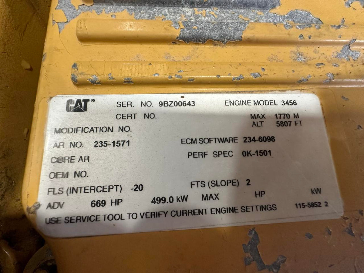 3456/ C16 16 Liter Industrial Engine 669 HP at 1800 708 Hours DSLP1297