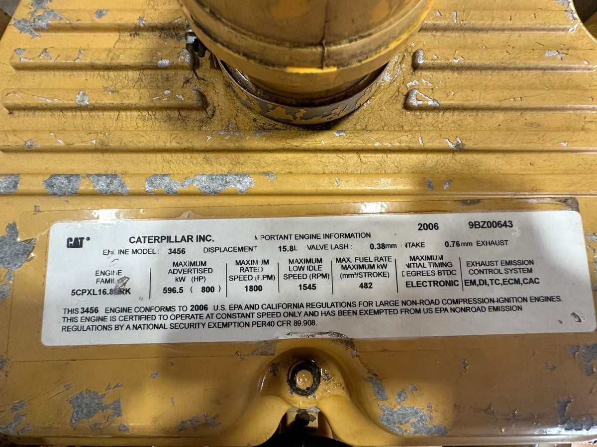 3456/ C16 16 Liter Industrial Engine 669 HP at 1800 708 Hours DSLP1297