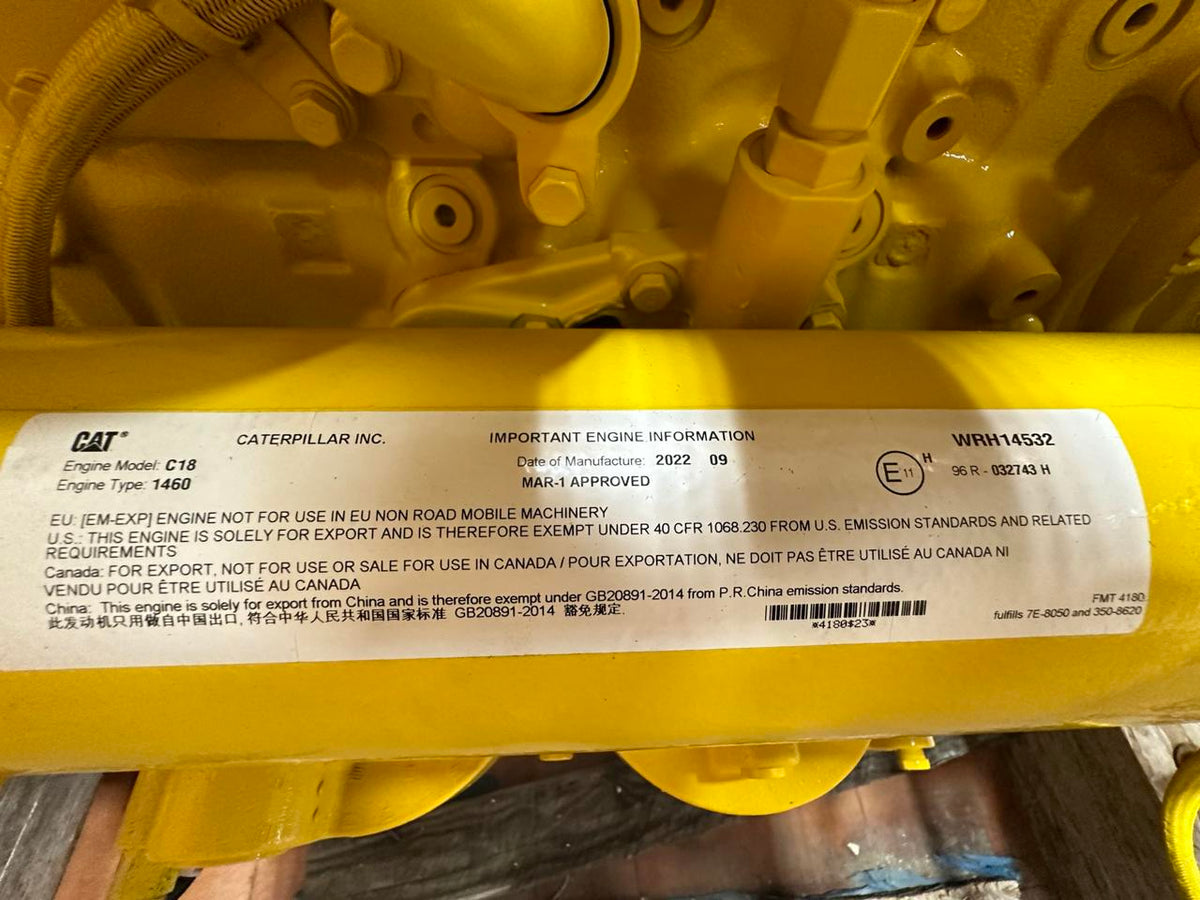 C18 New Cat Industrial Engine 630 HP Tier 3 Pre Emissions for Export only DSLP1298