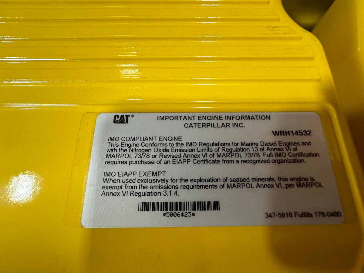 C18 New Cat Industrial Engine 630 HP Tier 3 Pre Emissions for Export only DSLP1298